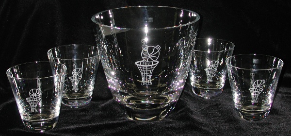 Engraved Ice Bucket and Glasses